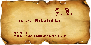 Frecska Nikoletta névjegykártya
