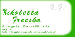 nikoletta frecska business card